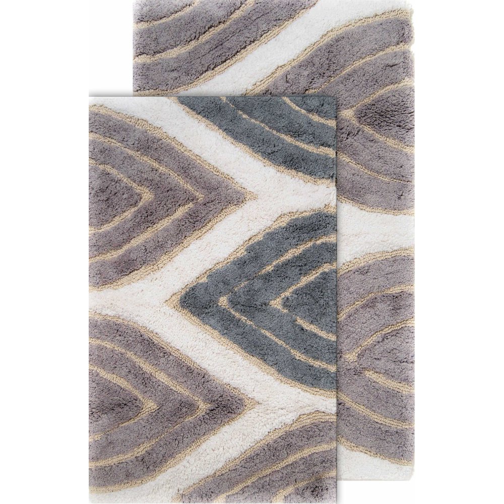 Chesapeake Davenport 2pc Grey Bath Rug Set (21"x34" & 24"x40")