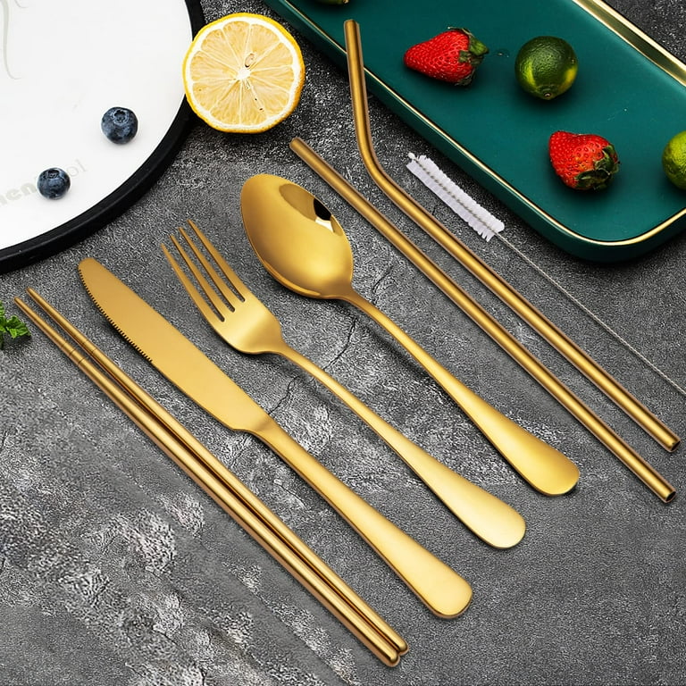 Cubertería De Viaje Para Acampar, Cubertería De 8 Piezas De