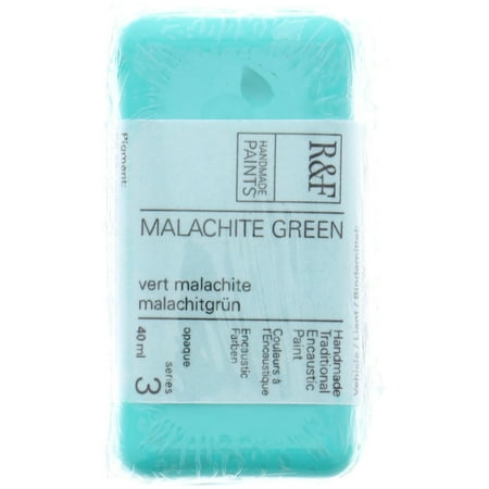 UPC: 0836943000933 | R&F Handmade Paints Encaustic Paint Cake 40ml Malachite Green
