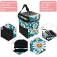 thumbnail image 2 of Daisy Foldable Car Trash Bin with Lid, Leak-Proof, Hanging Storage Bag - Trash Can for Car, Car Garbage Can, 2 of 6