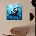 thumbnail image 4 of 14 Inch Wall Clock Battery Operated Square Clock Decorative for Office, Kitchen, Outdoor, Living Room，3D Sharks Painting, 4 of 4