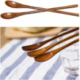thumbnail image 5 of Cucharadita de Mango Largo Cucharas de Madera de Estilo Japonés Cucharas Mezcladoras Cuchara de Madera con Mango Largo Cucharadita de Café de Madera Natural Adecuado para Leche Miel y Pasteles, 5 of 5