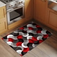 thumbnail image 2 of Red Grey Abstract Entryway Rug 2'x3'&nbsp; Non Slip Front Door Mats, Modern Geometric Ombre Artwork Entrance Rugs Indoor Outdoor Carpet, Washable Floor Mats Small Area Rug for Bedroom Kitchen, 2 of 8