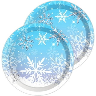 Umigy 100 PCS Christmas Snowflake Oval Paper Plates 10 x 12 Disposable  Paper Plates Winter Snow Themed Dinner Plates Red and White Snowflake  Plates
