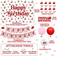 thumbnail image 6 of 44Pcs Cherry Themed Birthday Party Decorations Happy Birthday Backdrop Cherry Happy Birthday Banner Cherry Cupcake Topers White Red Latex Ballons for Girls 1st 2nd 3rd Birthday Party Decor Supplies, 6 of 8