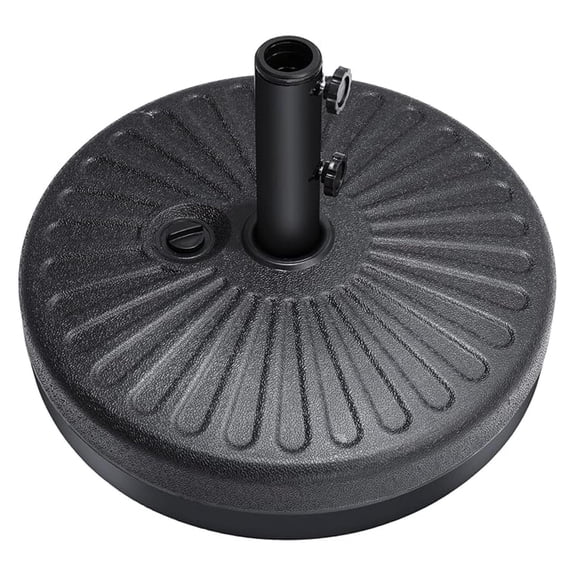 80lbs Patio Umbrella Stand, H12 Heavy Duty Base for Outdoor Umbrella, Fillable Weights with High-Density HDPE Material for Outside Patio(Black,Round)