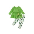 thumbnail image 2 of xiaxaixu Girl?s 2Pcs Clothes Set Long Sleeve Ruffled Hem Tops with Pants, 2 of 9