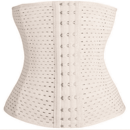 

Lamuusaa Women Latex Waist Trainer Body Shaper with Zipper Cincher Corset Top Slimming Belt Fitness Sheath Shapewear Plus Size XXL