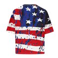thumbnail image 2 of Tops de Hombro para las Mujeres de Verano, Día de la Independencia Impreso, Cuello Redondo de Manga Corta, 2 of 4