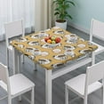 thumbnail image 3 of Yellow Baseball Items Pattern Square Fitted Tablecloth with Elastic Edge,Square Table Cover,Washable Elastic Table Cover for Home Kitchen Party Decor 34"x34", 3 of 6