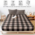 thumbnail image 5 of Twin XL Size Fitted Sheet Set - Black Plaid 2 Piece Bedding Sets 16" Deep Pocket Fitted Sheet with 1 Pillowcases, Vintage Country Gray Buffalo Check Gingham Brushed Microfiber Hotel Luxury Bed Sheets, 5 of 9