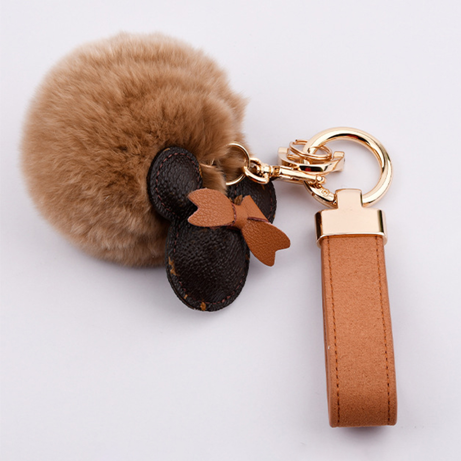 Demete Faux Leather Keychain, Luxury Car Key Chain with Wristlet