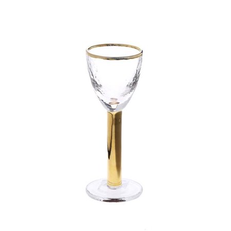 

Classic Touch GLG1053 Stemmed Liquor Glasses with Gold Stem & Rim Set of 6