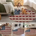 thumbnail image 6 of 5ft Round Rug, Coastal American Flag Non-Skid Rubber Backing Large Area Rugs - Living Room Bedroom Home Office, Starfish Vintage USA Flag Indoor Floor Mat Carpets Washable Rug, 6 of 9