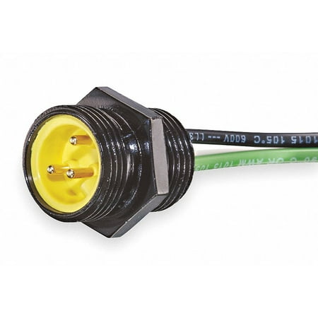 - External Thread Receptacle, Number of Pins: 3, Male, Plug End: Straight, 600VAC/DC Max. Voltage