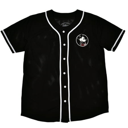 Mickey Mouse Mens Mesh Baseball Button Down Jersey Shirt - Walmart.com