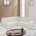thumbnail image 2 of SHANNA Velvet L Shape 5 Seater Sofa Cover, L Shape Couch Covers Corner Sectional Couch Sofa Slipcover Furniture Protector, White, 2 of 8