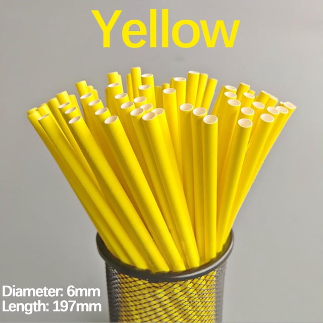 DPTALR Disposable Degradable Paper Straw Beverage Party Dessert Cake Decoration(50pc)
