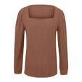 thumbnail image 5 of SEAOPEN Womens Puff Short Sleeve Sweater Crew Neck Pullover Tops Ribbed Knit Sweater Blouse under $10.00 Khaki,S, 5 of 5