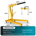 thumbnail image 5 of Hydraulic Engine Hoist with Lever, 2 Ton/4400 LBS, Cherry Picker Shop Crane with 6x360° Caster Wheels, Yellow Folding Engine Crane with Extended-Handle Leveler for Vehicle Repair, Equipment Lifting, 5 of 8