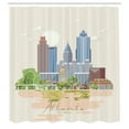 thumbnail image 3 of Ambesonne Georgia Shower Curtain, Graphics of City Silhouette, 69"Wx84"L, Ivory Multicolor, 3 of 5