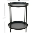 thumbnail image 6 of LIFERECORD 2-Tier Round Metal End Table with Removable Tray – Small Space-Saving Side Table for Living Room, Bedroom, Balcony, Patio, Black, 6 of 6