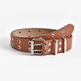 thumbnail image 2 of SWSMCLT Women's Wide Fashion Belts For Dress Faux PU Leather Belt Punk Metal Steampunk Winter Casual Umber One Size, 2 of 2