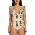 thumbnail image 2 of Goofa African Women Print Women's Ruffled One Piece Swimsuit V Neck, 2 of 7