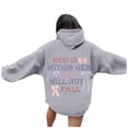 thumbnail image 1 of Oversized Hoodie Women Fall Pullover Hoodie with Eye Catching Alphabet Design Trendy Oversized Fit Drop Shoulder Design Oversized Sweatshirt Women Light Gray M, 1 of 6