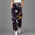 thumbnail image 2 of Women Pants Comfortable Soft Breathable Casual Trousers Pants Fashion Halloween Printed Casual Pants, 2 of 4