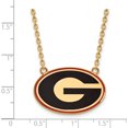 thumbnail image 2 of Ss/Gold Plated Sterling Silver With Gp Logoart U Of Georgia Large Enamel Pendant Necklace (18 X 30) Made In United States gp083uga-18, 2 of 5