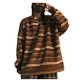 thumbnail image 2 of LMLYSoH Women Loose Striped Sweater, Adults Casual Long Sleeve Round Neck Pullover with Pocket, 2 of 9
