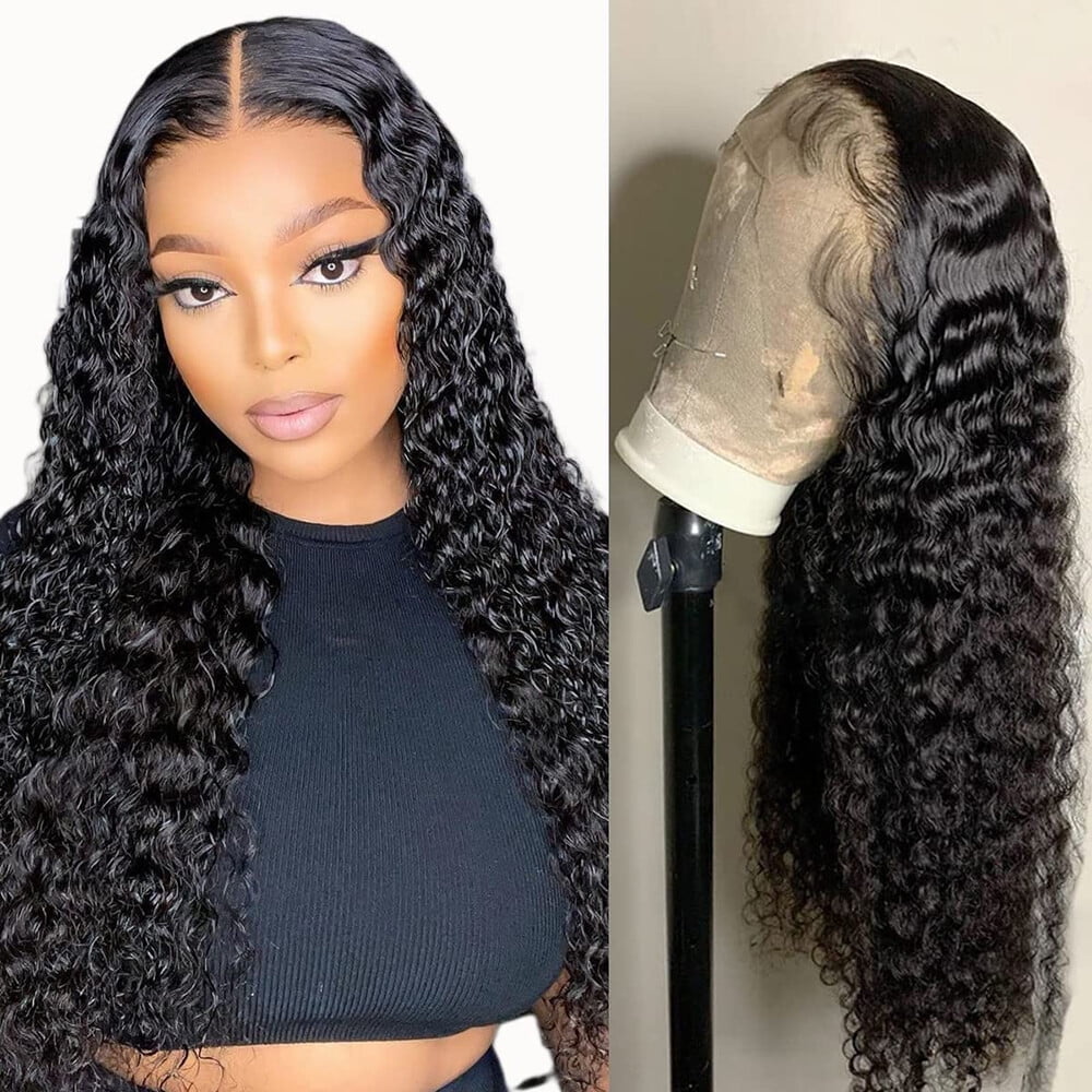 12 inch Deep Wave Lace Front Wigs Human Hair 13x4 Lace Frontal