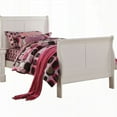 thumbnail image 3 of White Twin Sleigh Bed with Elegant Curved Headboard and Reinforced Frame, 3 of 5