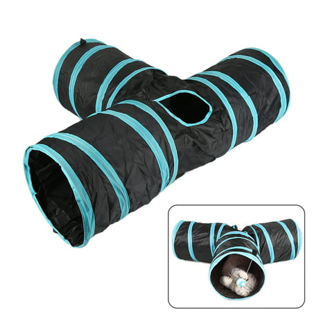 Jeobest Pet Cat Tunnel - Cat Tunnel Toys 3 Way Collapsible Pet - Collapsible 3 Way Play Toy - Collapsible Cat Tunnel Tube Kitty Cat Tunnel Bored Cat Pet Toys 3 Way Tubes Foldable Pet Tunnel Tube