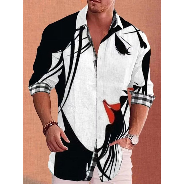 Nueva camisa de hombre, camisa casual de moda , fiesta callejera al aire libre, suave y cómoda, talla grande XS-