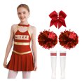 thumbnail image 1 of iixpin Uniforme de Cheerleading pour Filles, Costume de Performance Dansante, Robe de Déguisement Cosplay Halloween Cheer Leader B Rouge 14, 1 of 7