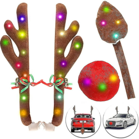 Reindeer Antlers for Cars with LED Lights, Christmas Accessories