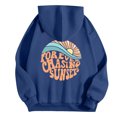 thumbnail image 5 of Puliio Women's Hoodie Retro Sunset Wave Letter Graphic Print Oversized Soft Long Sleeve Beach Sweatshirt With Front Pocket, 5 of 5