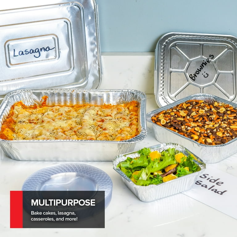 Disposable Foil Pans with Lids Set of 40 Heavy Duty Aluminum Pans with Lids 20 9x13 10 8x8 10 1 Lb Baking Tins with Covers