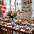 thumbnail image 5 of Round Placemats Mid Century Red Nordic 15 inch Set of 4 Table Mats for Dining Table Abstract Geometric Heat Resistant Non-Slip Kitchen & Home Decorative Place Mat Set, 5 of 8