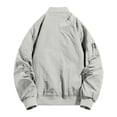 thumbnail image 3 of Cmfcve Men's Fall Solid Jacket Long Sleeve Zip up Bomber Jacket Loose Fit Casual No Hood Outerwear Jackets, 3 of 8