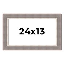 24x13 Frame Grey Real Wood Picture Frame Width 2.75 Inches | Interior Frame Depth 0.5 Inches |