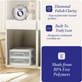 thumbnail image 3 of Homz Plastic 2 Drawer Medium Home Storage Cart, White Frame with Clear Drawer, 2 Pack, 3 of 9
