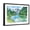 Black Frame, variant on Art.com Bright Day, Blue Sky, Clouds, Mountains, Rocks, Snow, Ice, Greeen Hills, Woods, River, Watercolor L Art Print, 16" x 12"