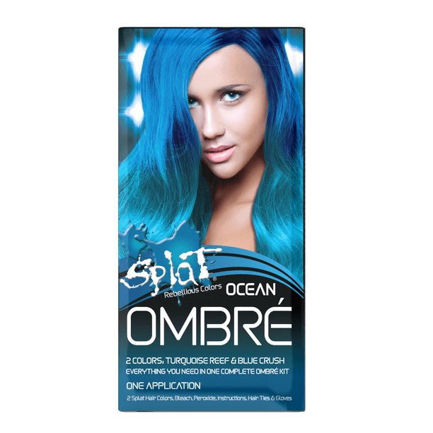 Splat Complete Kit Ombre Ocean Semi Permanent Turquoise Blue Hair Dye With Bleach Walmart Com Walmart Com