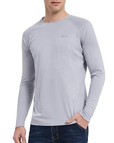 Jimilaka Mens UPF 50 UV Sun Protection Outdoor Athletic Workout Long Sleeve Performance T-Shirt