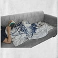 thumbnail image 6 of Adventure Soft Flannel Fleece Throw Blanket, Reindeer and Compass Travel Wilderness Forest Outdoors, Cozy Plush for Indoor and Outdoor Use, 50" x 60", Dark Blue White, by Ambesonne, 6 of 6