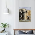 thumbnail image 3 of COMIO Funny Elephant Bathroom Wall Art Cute Elephant Pictures Wall Decor Wild Animal Canvas Print Painting Framed Home Artwork Bathroom Decorations For Office Bedroom Kitchen, 3 of 4