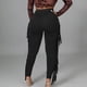 thumbnail image 5 of ICHUANYI Clearance Women's Sexy Tight Solid Color Fringed Bandage Trousers(Black, L) ICHUANYI WER2023081011543, 5 of 7